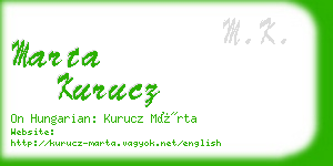 marta kurucz business card